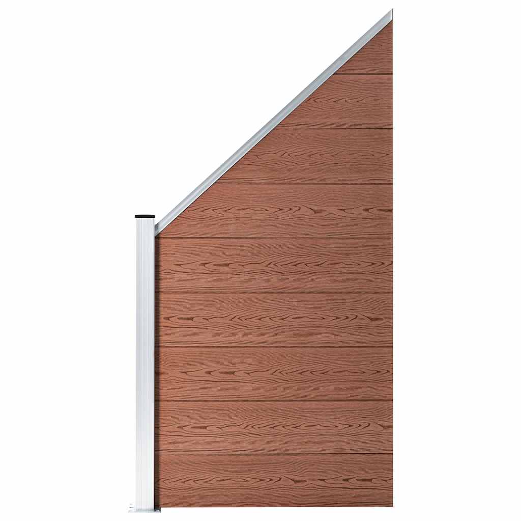 Painel vedação wpc 1 quadrado +1 inclinado 273x186 cm castanho