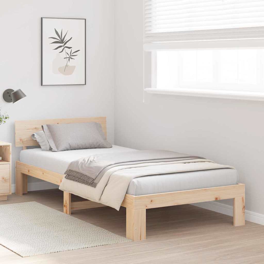 Estrutura da cama com cabeceira natural 75 x 190 cm