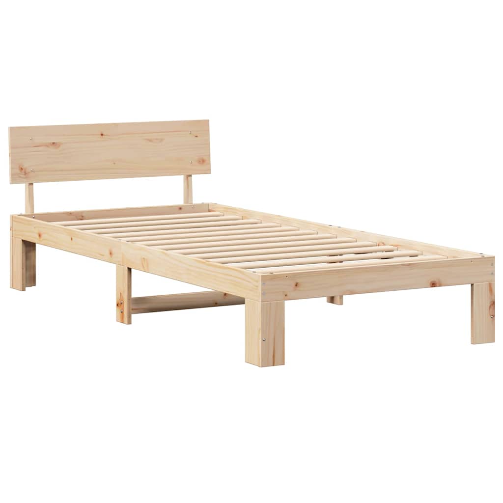 Estrutura da cama com cabeceira natural 75 x 190 cm