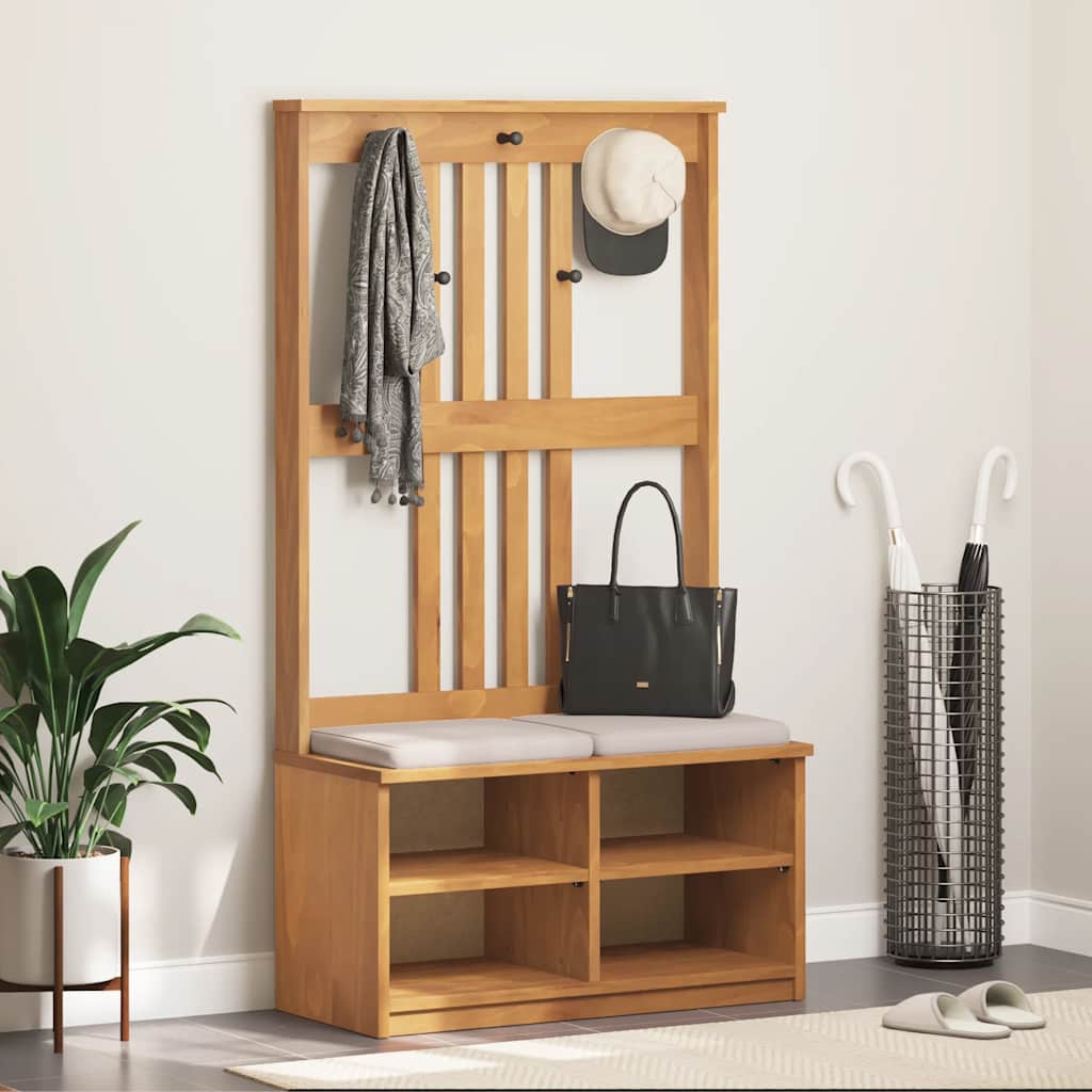 Árvore de hall sandnes 87x40x159,5 cm madeira maciça de pinho