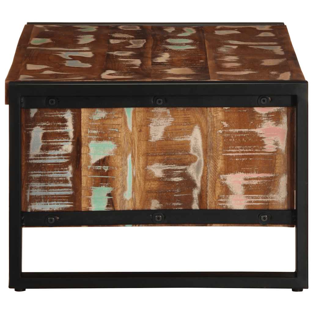 Mesa de centro multicor 90x50x36 cm madeira maciça recuperada