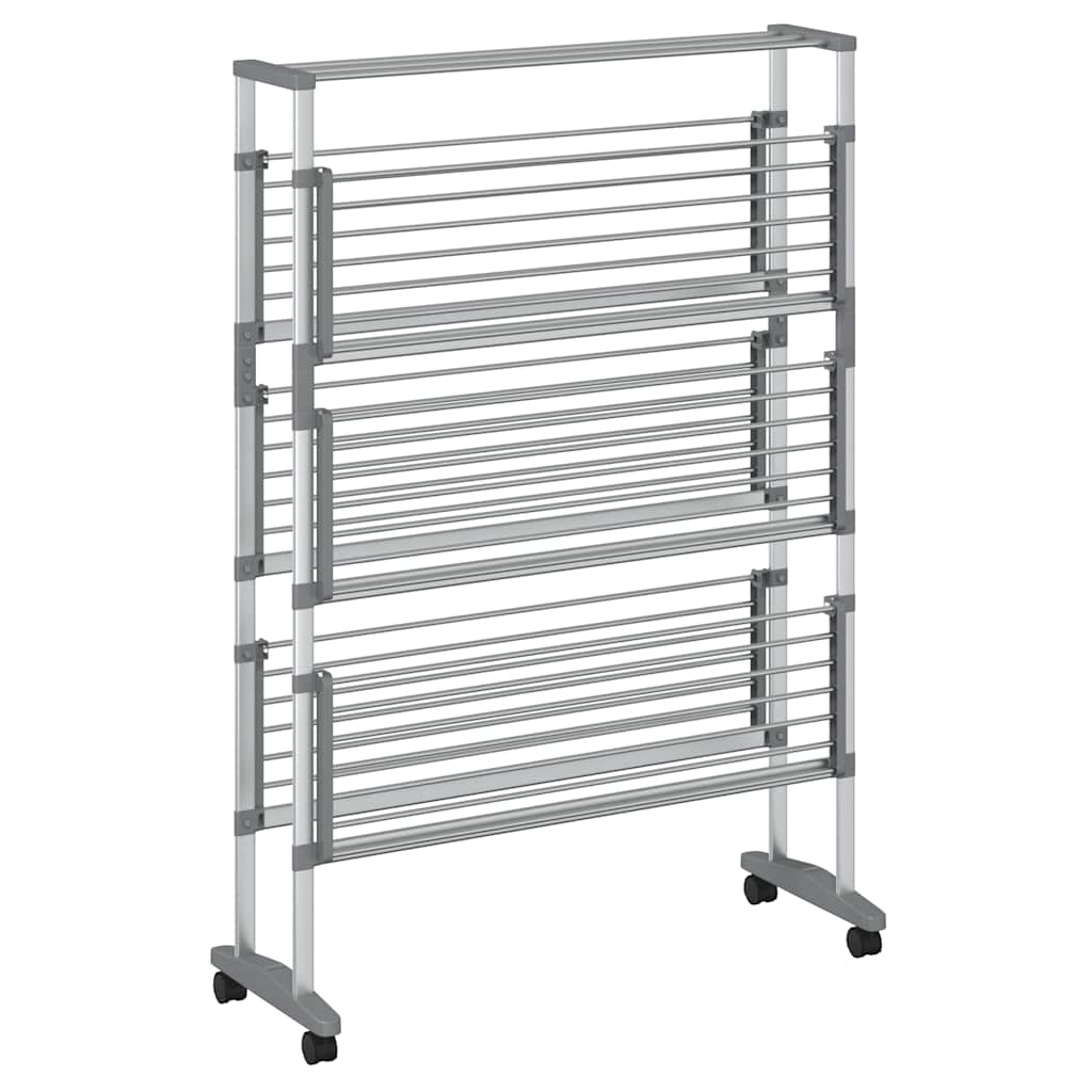 Estendal de roupa com rodas 89x64x129 cm alumínio