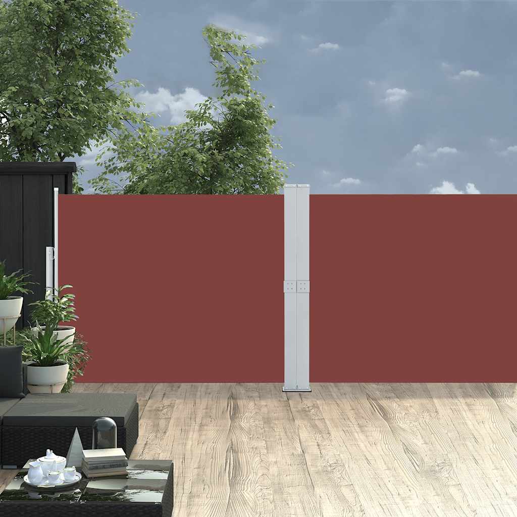 Toldo lateral retrátil para pátio 140x1200 cm castanho