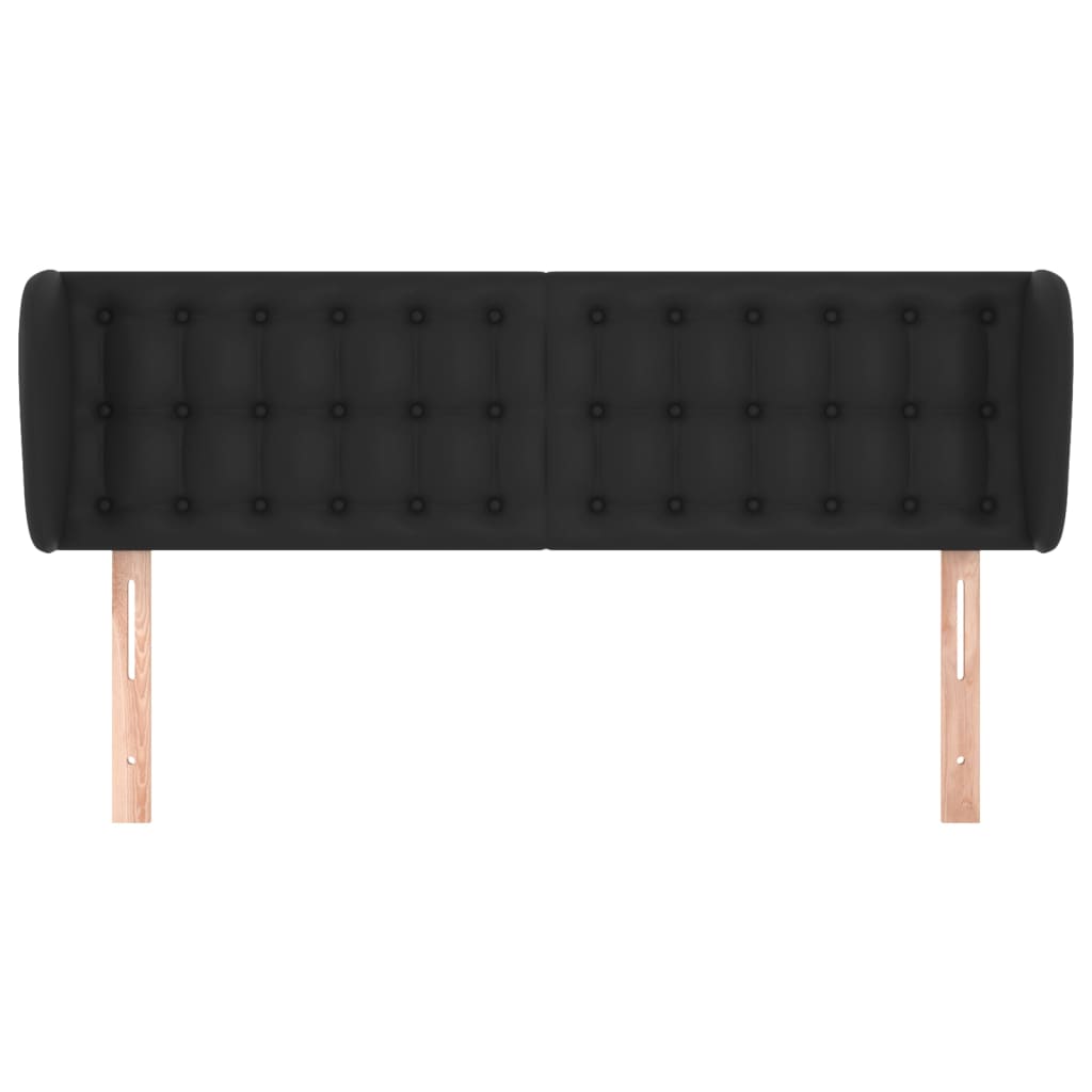 Cabeceira cama abas couro artificial 147x23x78/88 cm preto