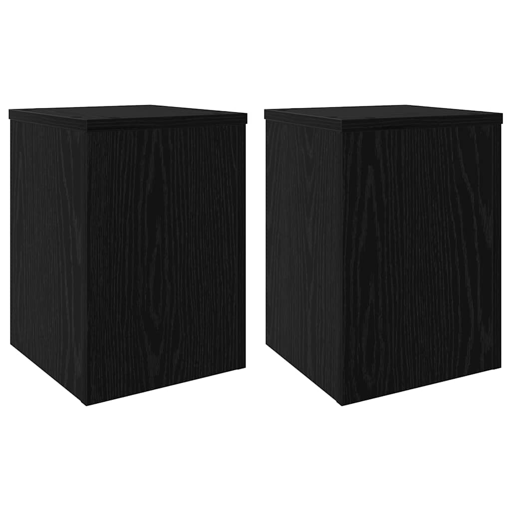 Suporte para plantas 2 unid. carvalho preto 25 x 25 x 35 cm