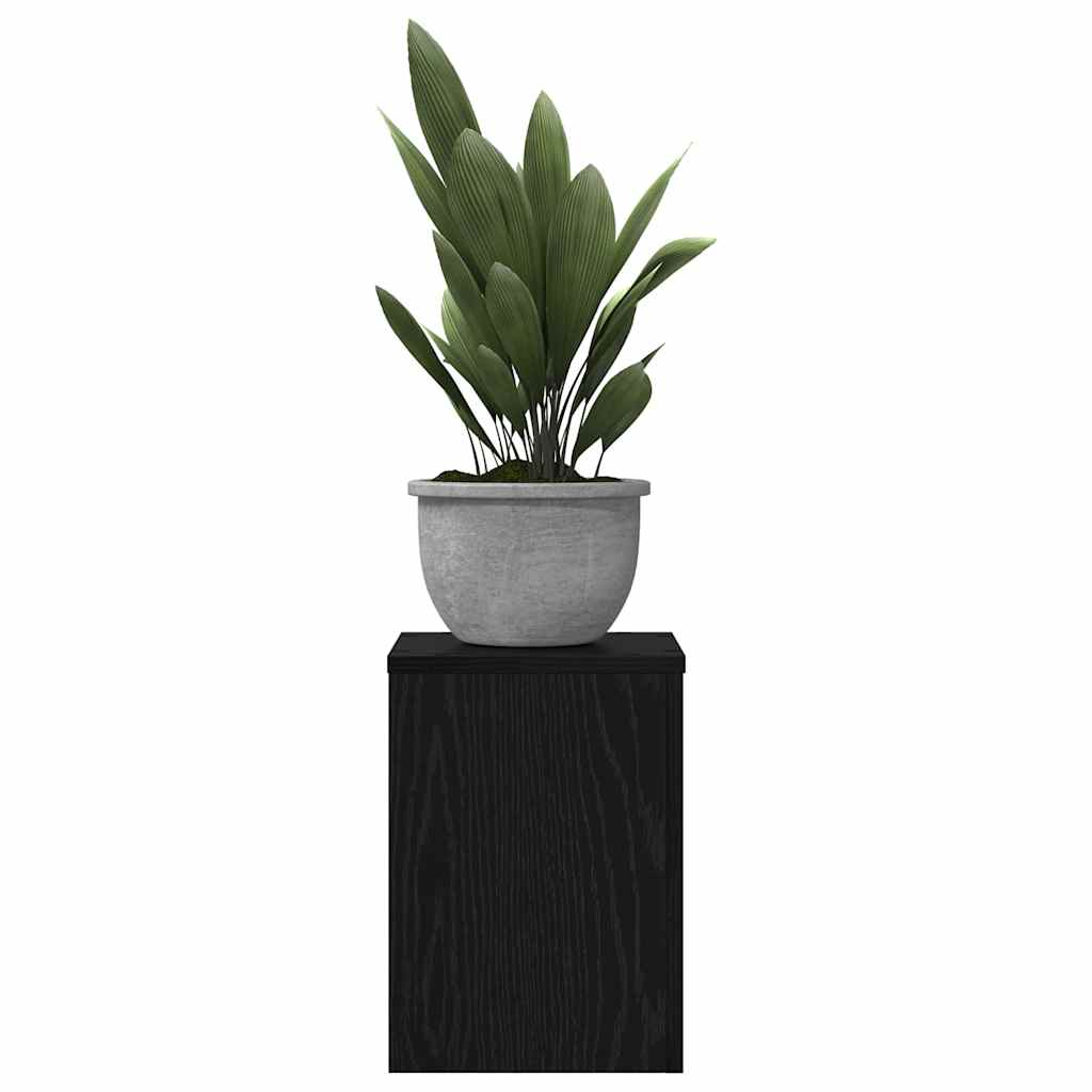 Suporte para plantas 2 unid. carvalho preto 25 x 25 x 35 cm