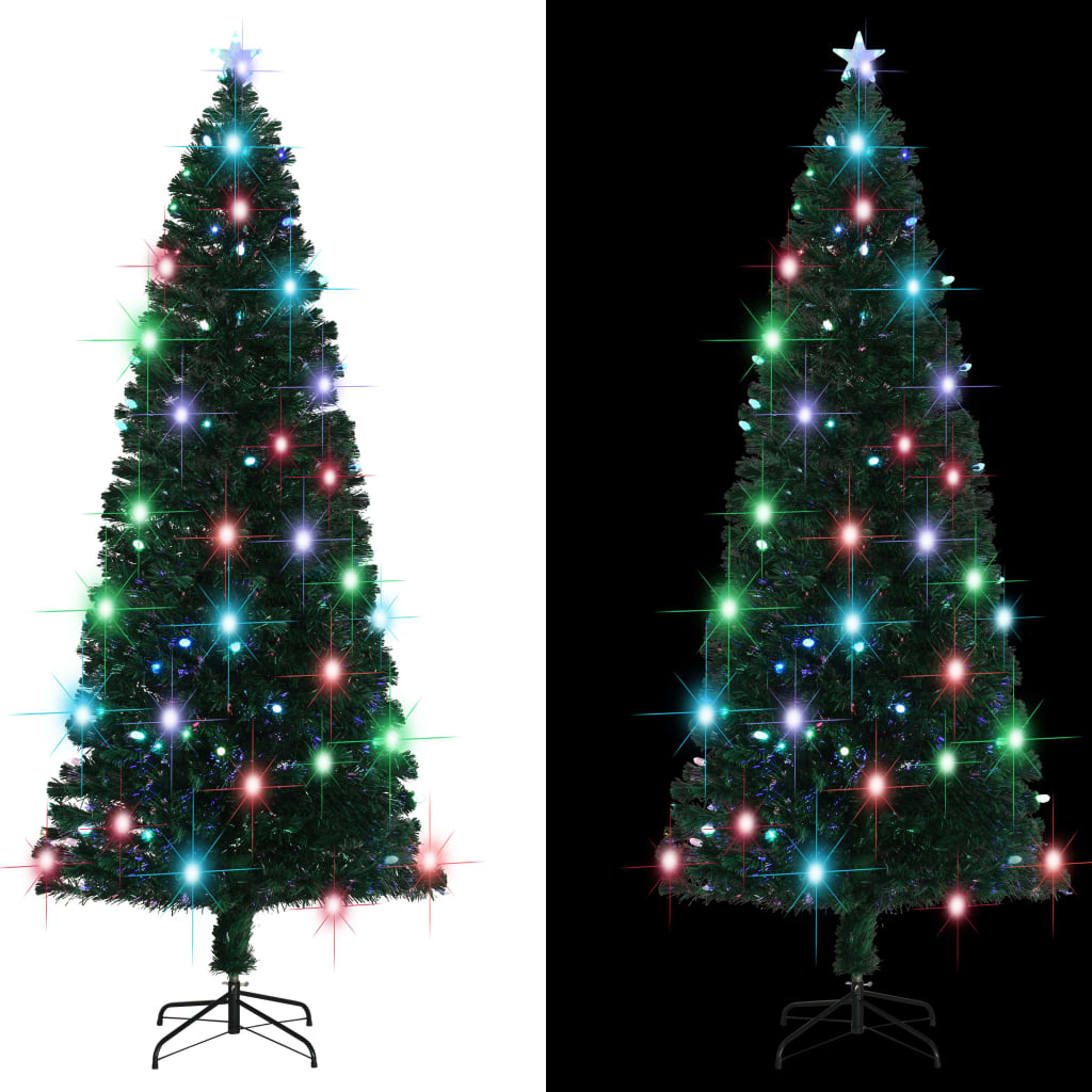 Árvore de natal pré-iluminada c/ suporte e LED 240 cm fibra ótica
