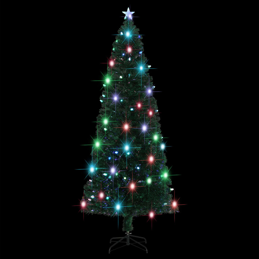 Árvore de natal pré-iluminada c/ suporte e LED 240 cm fibra ótica