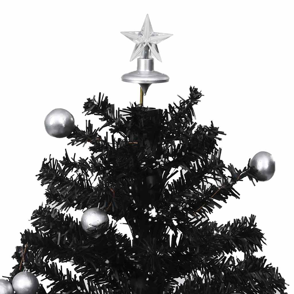 Árvore natal c/ neve base formato guarda-chuva 75 cm PVC preto