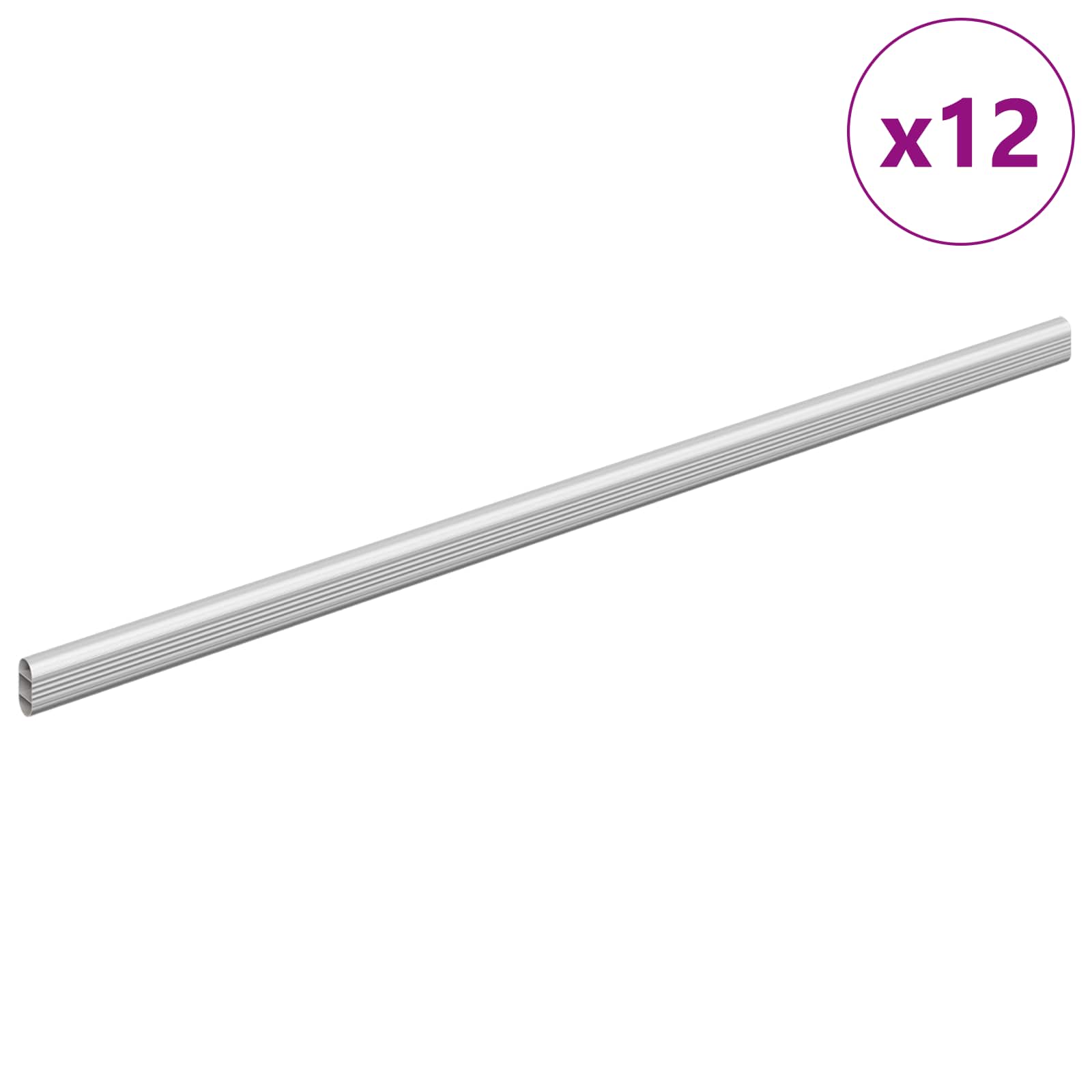 Viga de closet 12 unid. prateado 664 x 15 x 29 mm