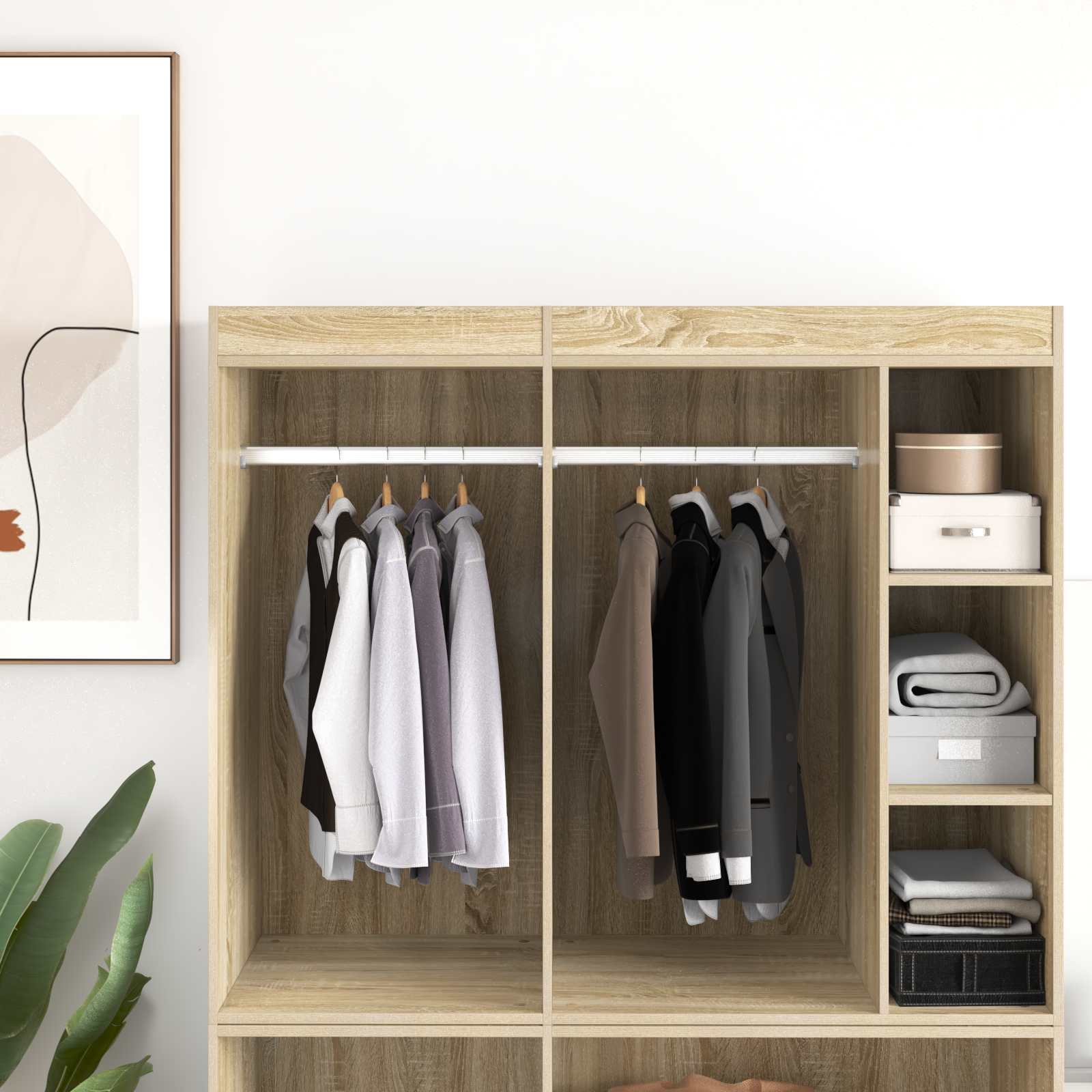 Viga de closet 12 unid. prateado 664 x 15 x 29 mm