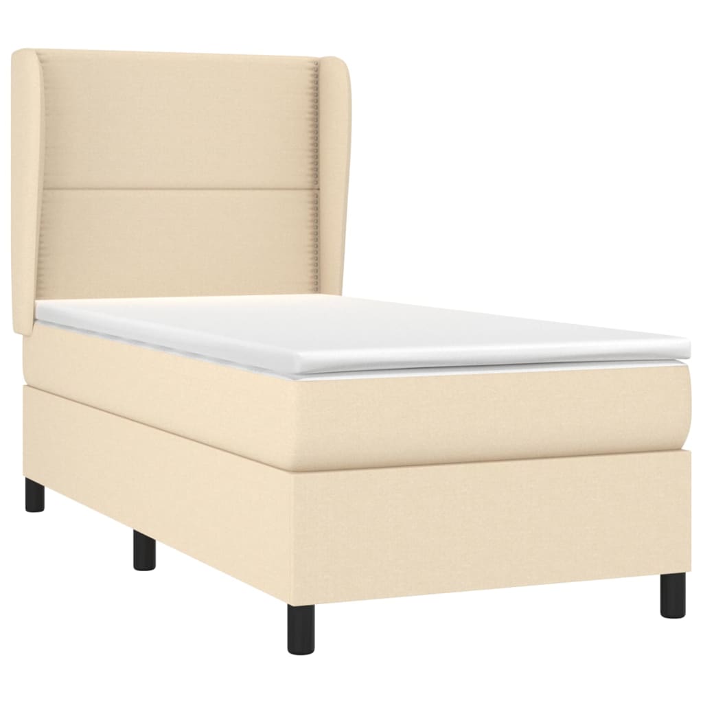 Cama com molas/colchão 90x200 cm tecido cor crème