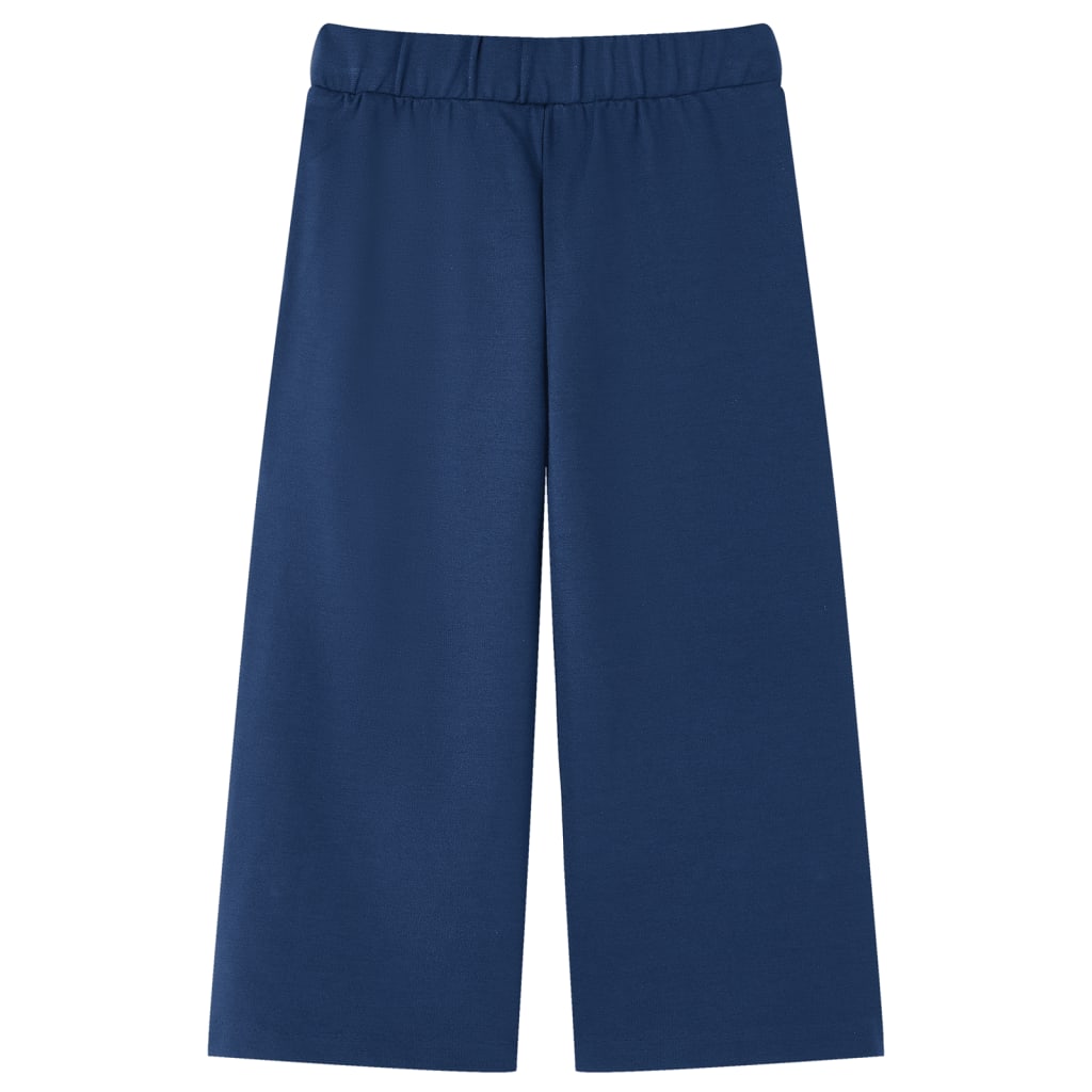 Calças de criança com pernas largas azul-marinho 140