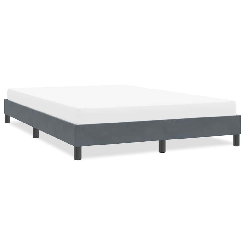 Estrutura de cama sem colchão 140x220 cm veludo cinzento-escuro