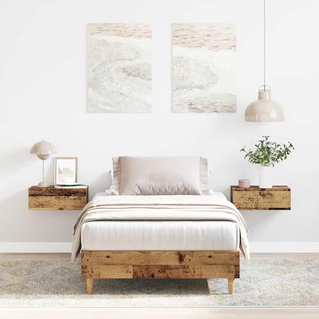 Estrutura de cama sem colchão 90x190 cm madeira velha
