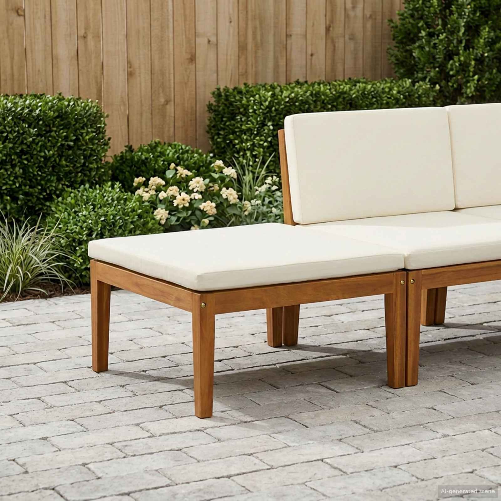 Apoio para os pés de jardim com almofada natural