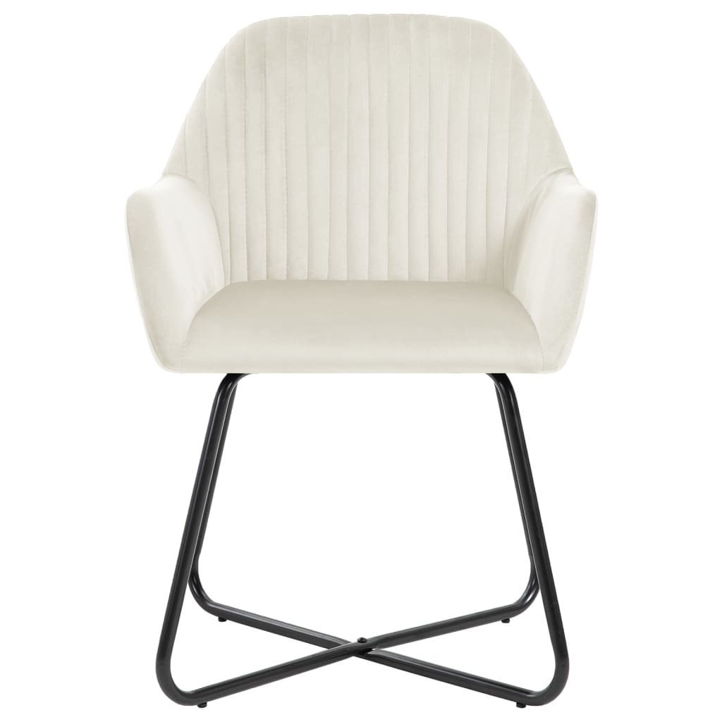 Cadeiras de jantar 4 pcs veludo cor creme