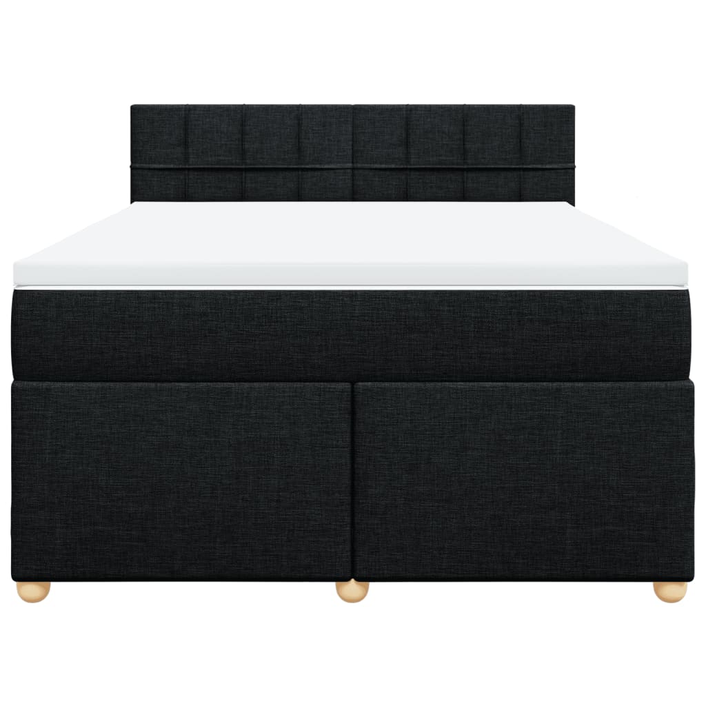 Cama com molas/colchão 160x200 cm tecido preto