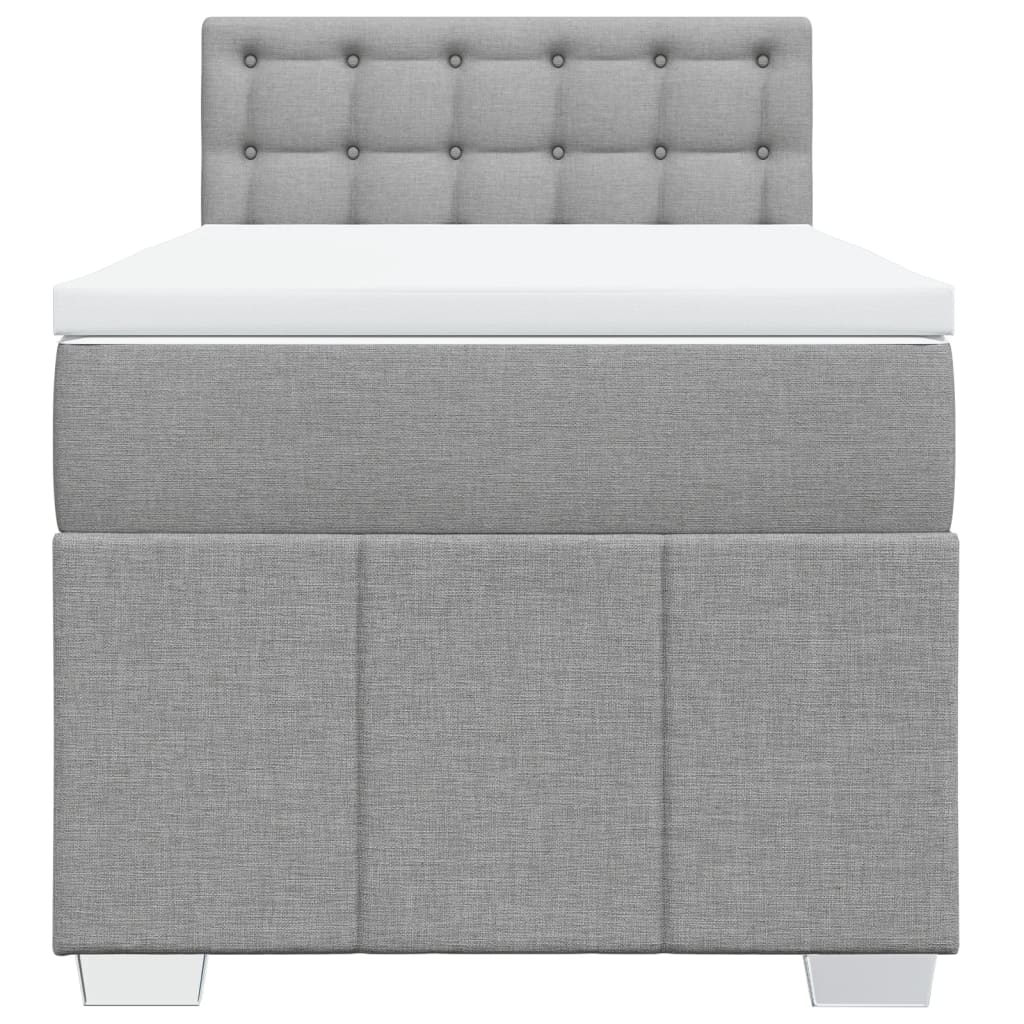 Cama com molas/colchão 90x200 cm tecido cinza-claro