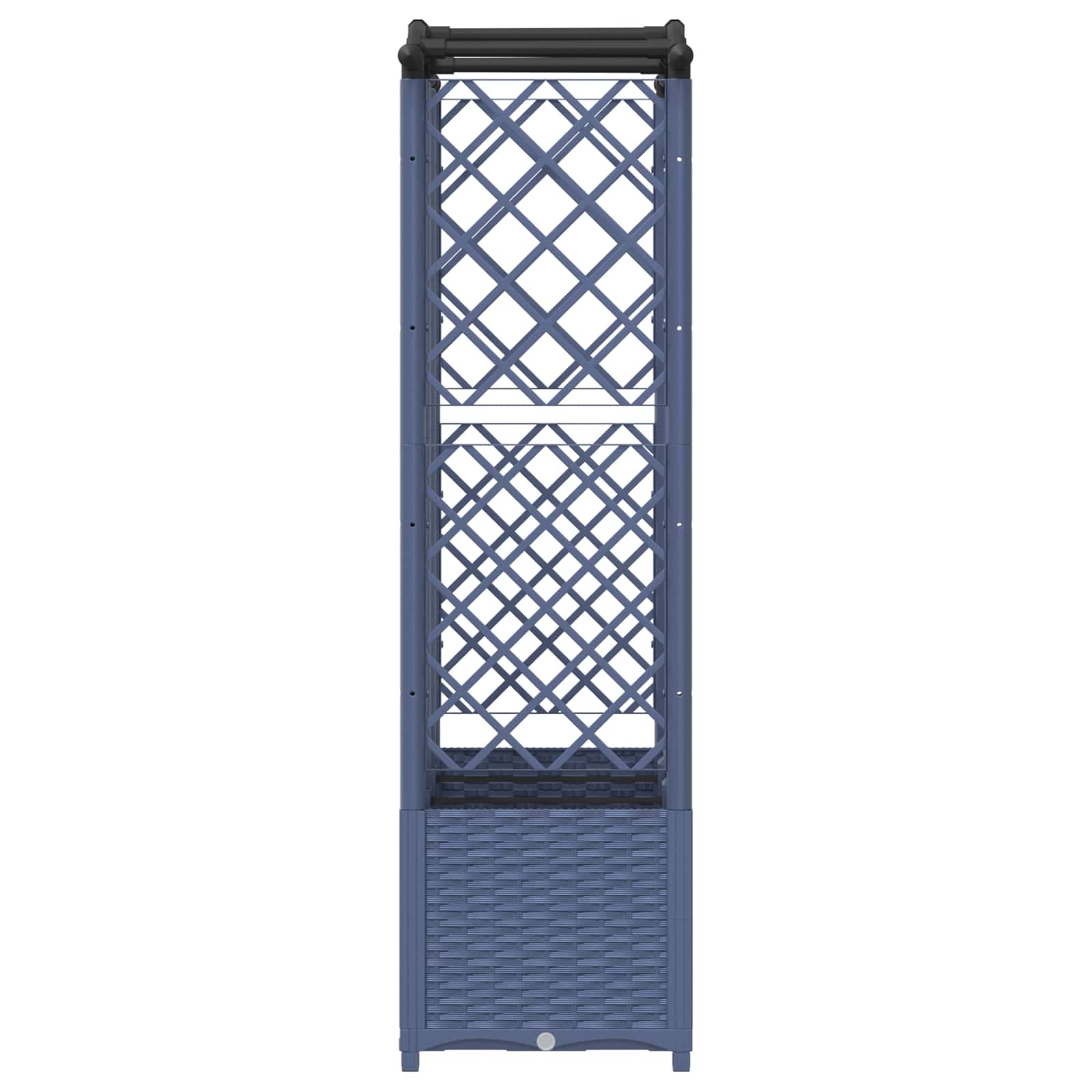 Cama elevada com treliça e telhado cinzento 163 x 40 x 138 cm