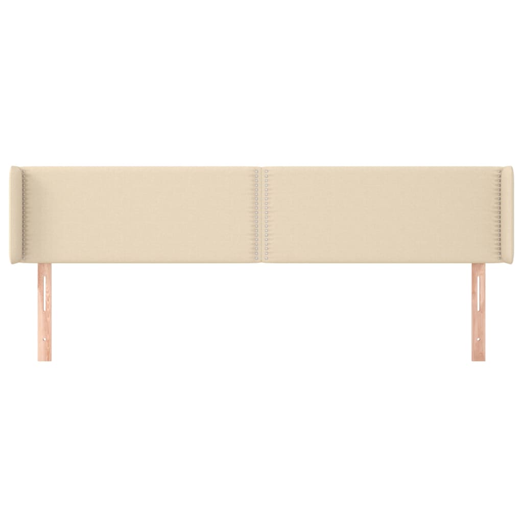 Cabeceira de cama c/ abas tecido 183x16x78/88 cm creme