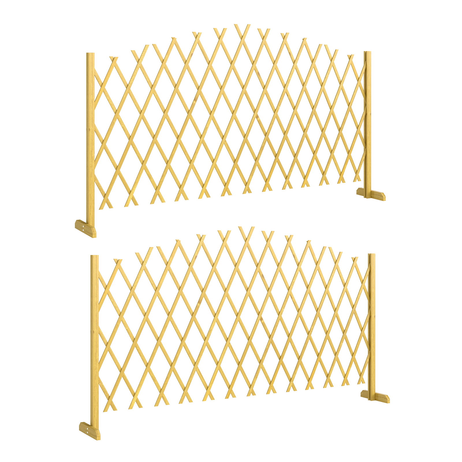 Conjunto de 2 painéis de vedações de jardim exterior extensíveis de madeira para decoração de terraço 180x30x103 cm madeira