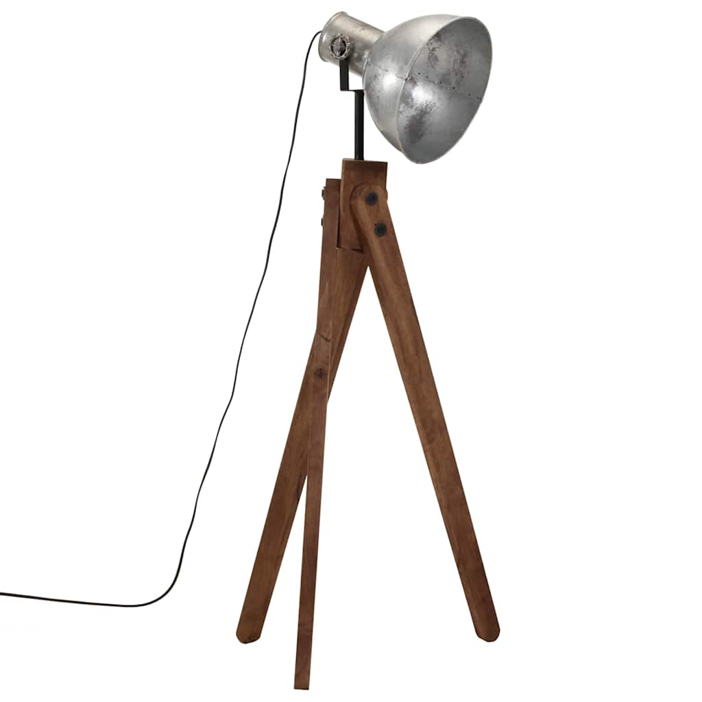 Candeeiro de pé 25 w 45x45x120 cm e27 prateado vintage