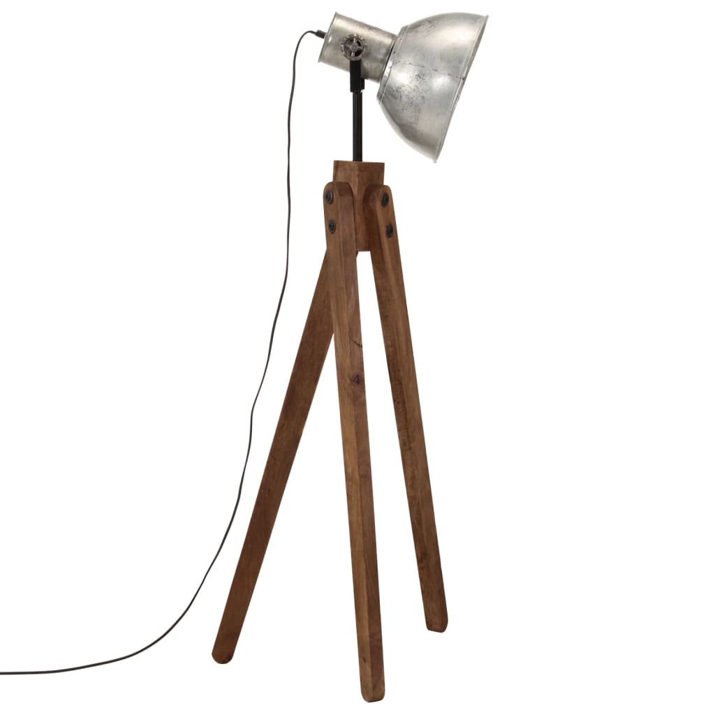 Candeeiro de pé 25 w 45x45x120 cm e27 prateado vintage