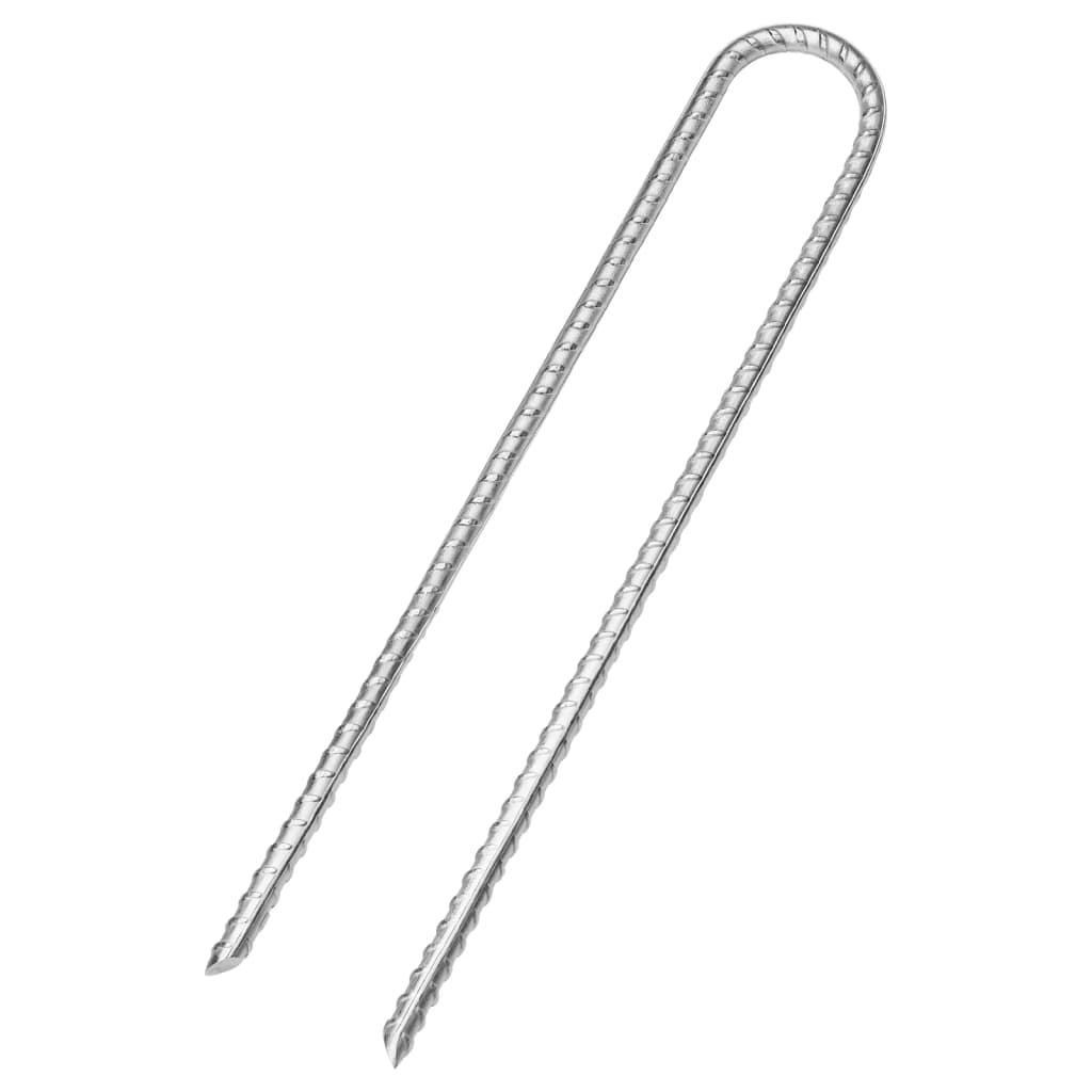 Estacas p/ tenda 6 pcs forma de u 30 cm ø7 mm aço galvanizado
