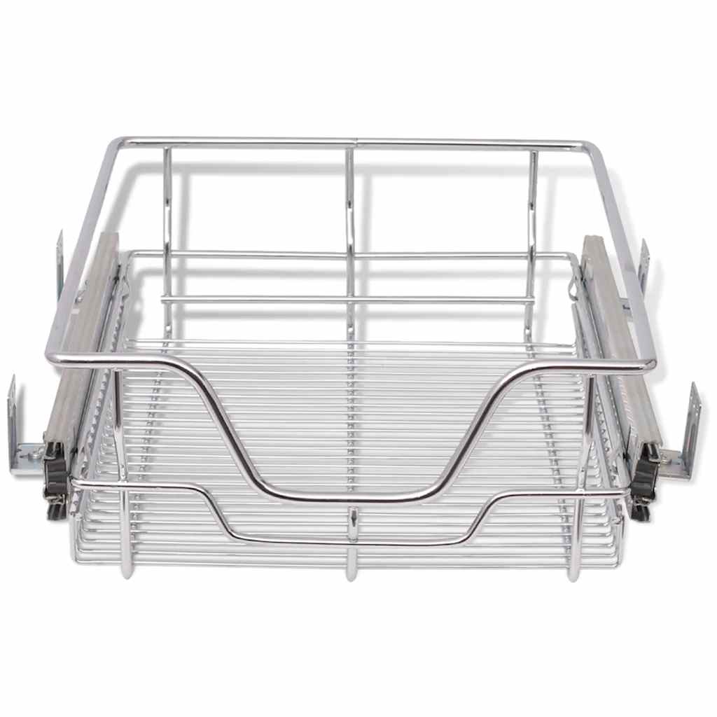 Cestos de arame extraíveis 2 pcs 400 mm prateado