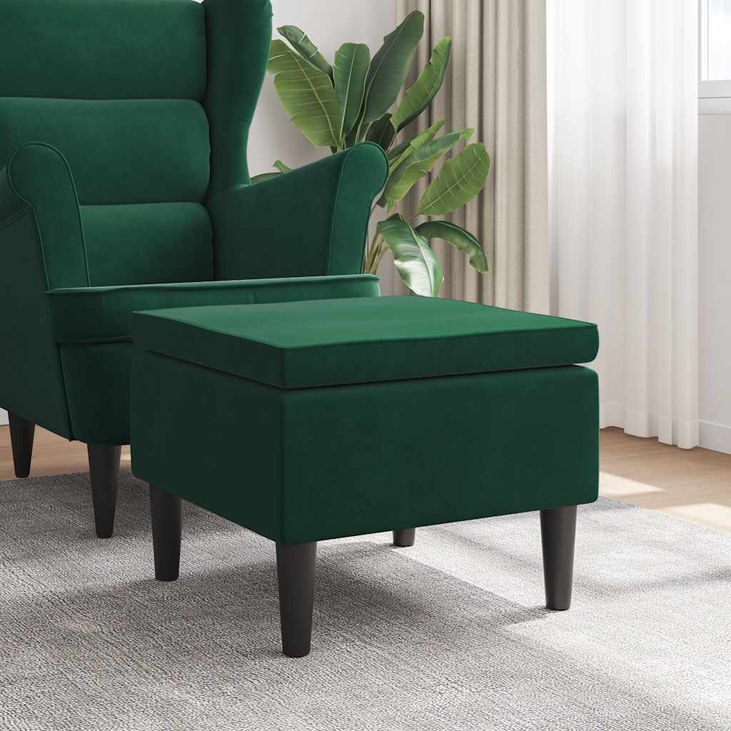 Banco com pernas de madeira veludo verde-escuro