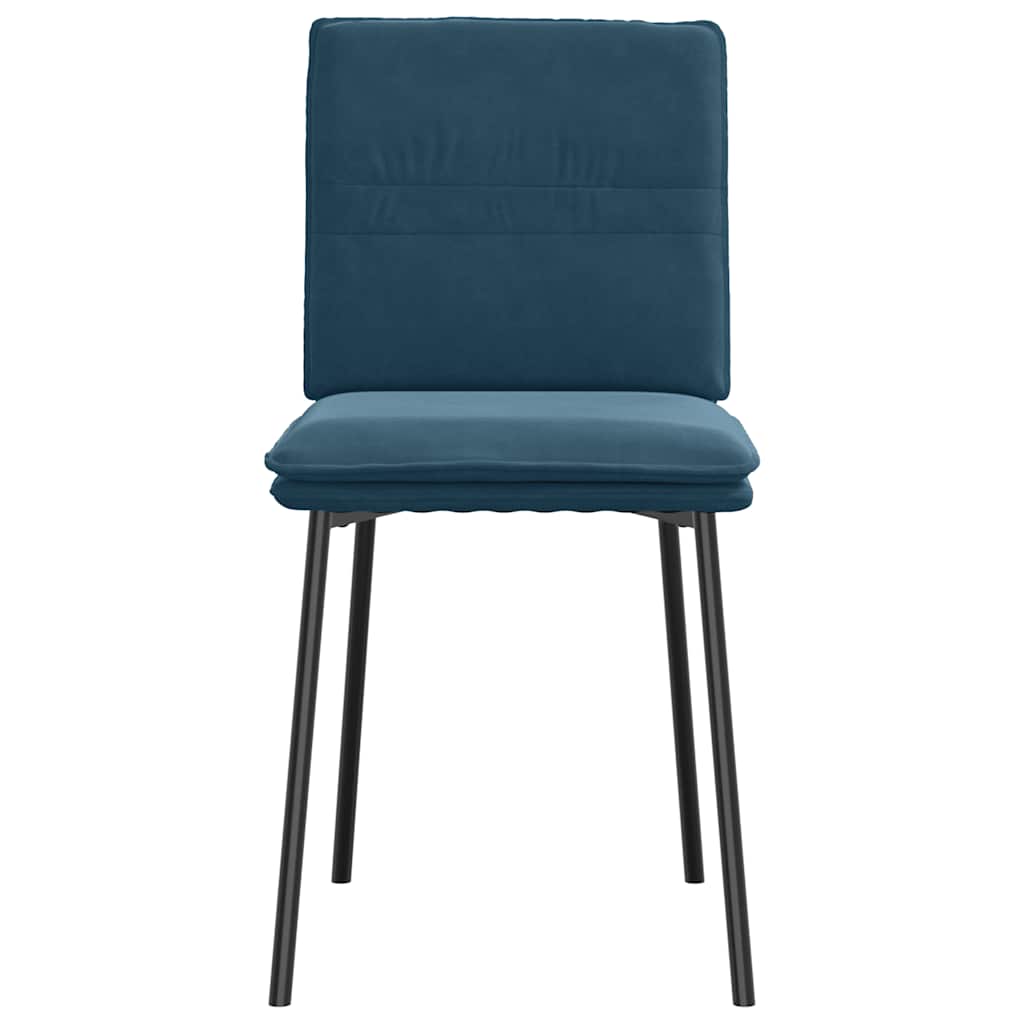 Cadeiras de jantar 2 pcs veludo azul