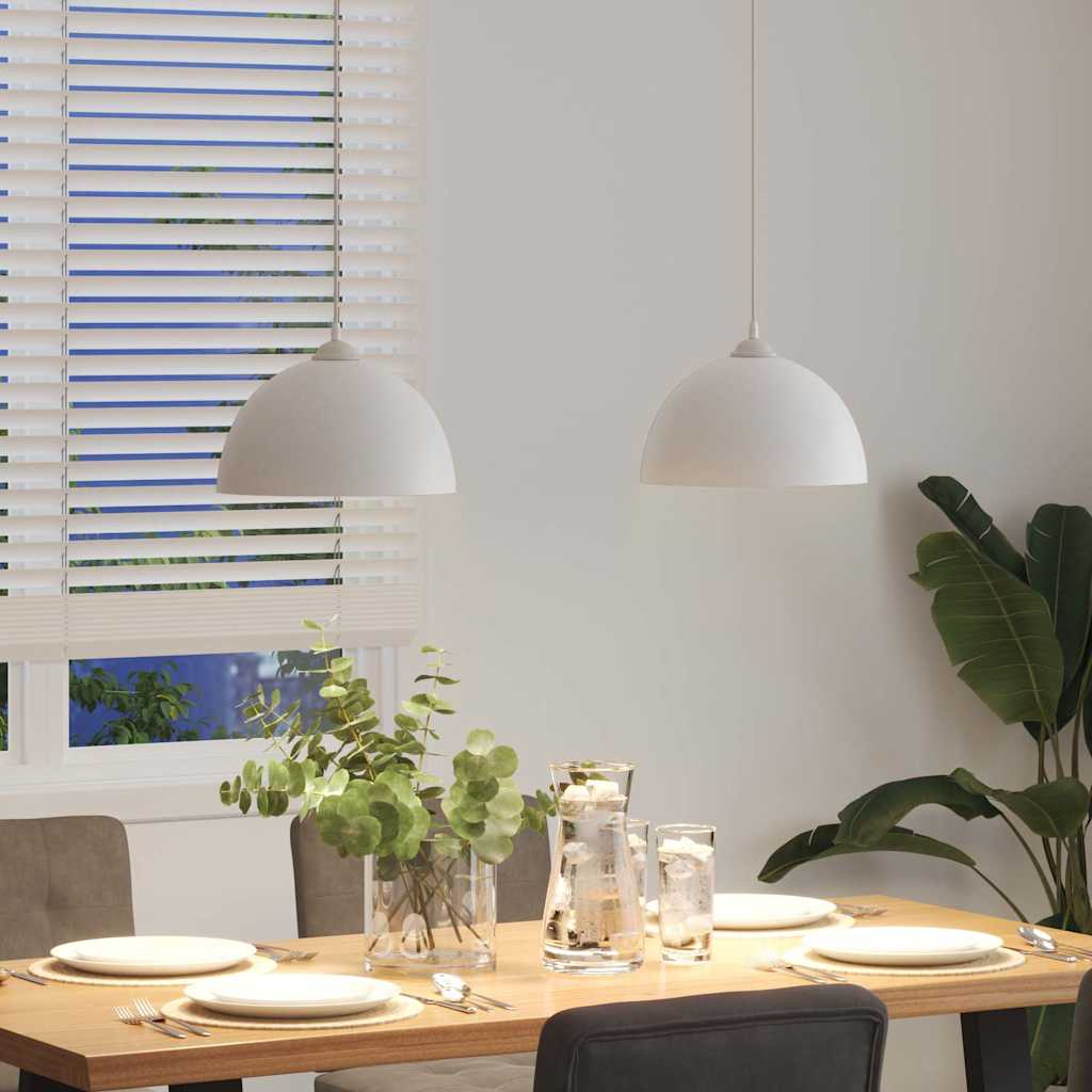 Candeeiros suspensos 2 pcs altura ajustável e27 branco ø 30 cm