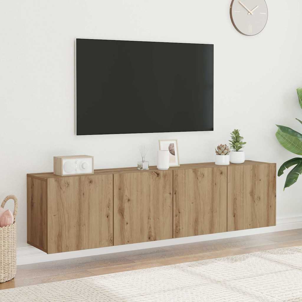 Móveis de parede para TV 2 pcs 80x30x41 cm carvalho artisiano