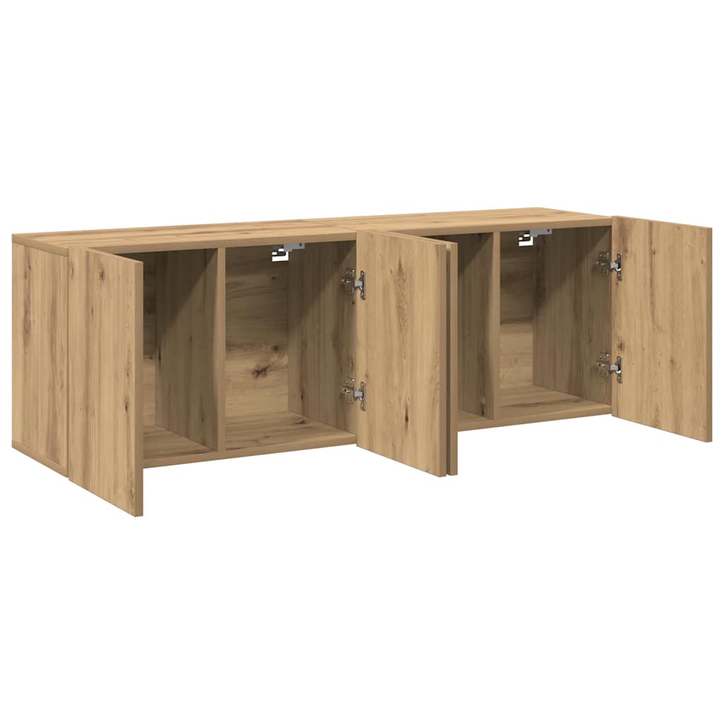 Móveis de parede para TV 2 pcs 80x30x41 cm carvalho artisiano