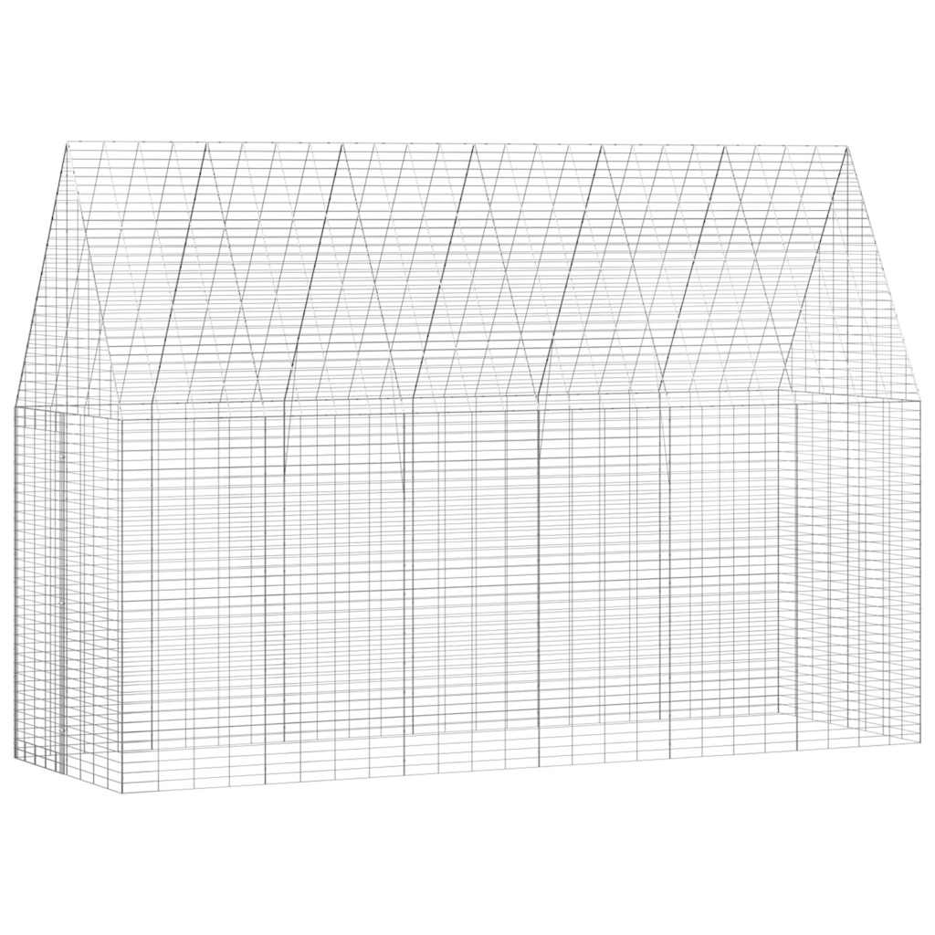 Gaiola para coelhos prateado 300 x 100 x 210 cm aço galvanizado