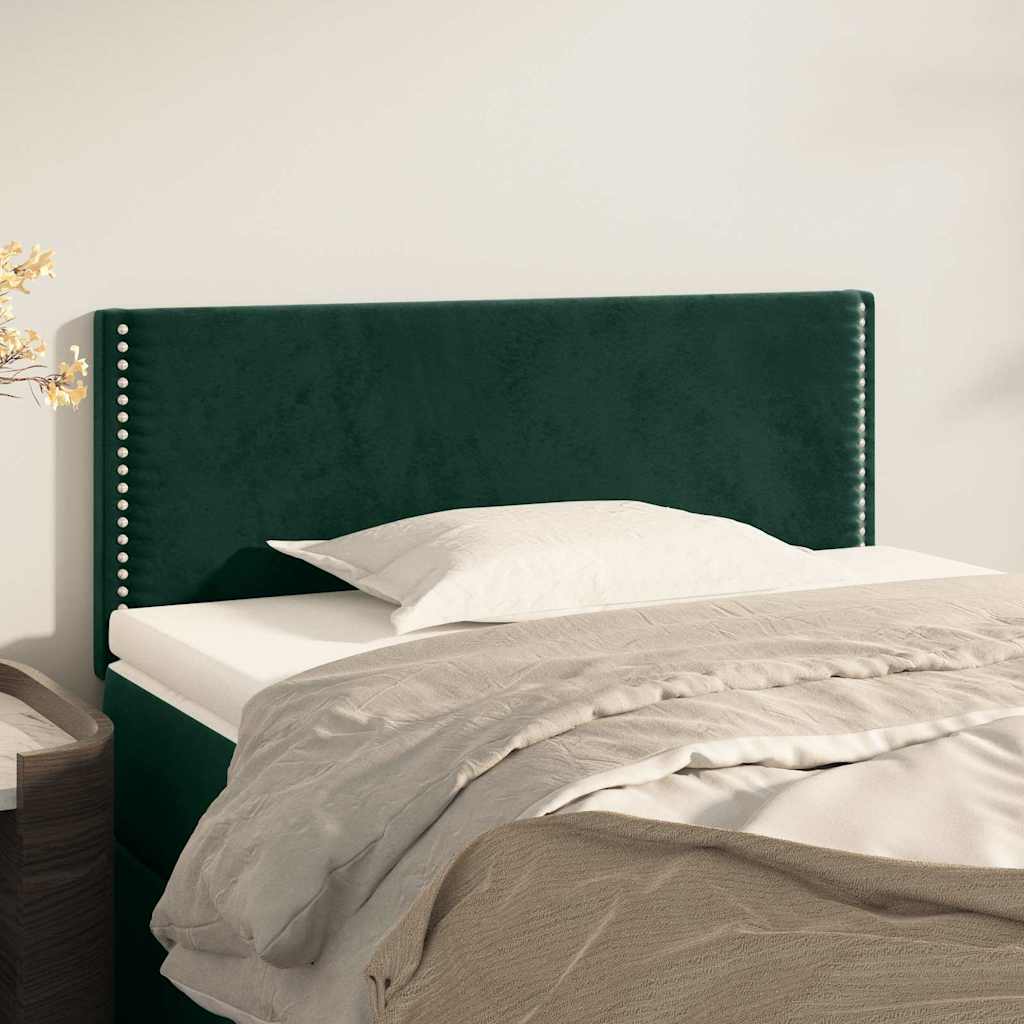 Cabeceira de cama veludo 80x5x78/88 cm verde-escuro