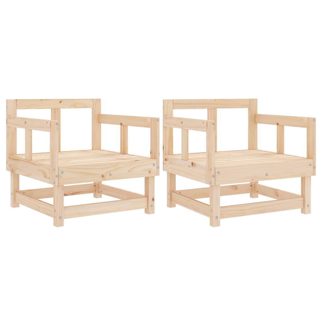Cadeiras de jardim 2 pcs madeira de pinho maciça