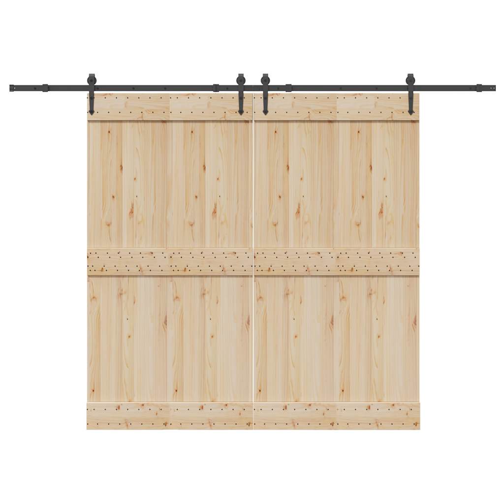 Kit de ferragens para porta deslizante 305 cm aço preto