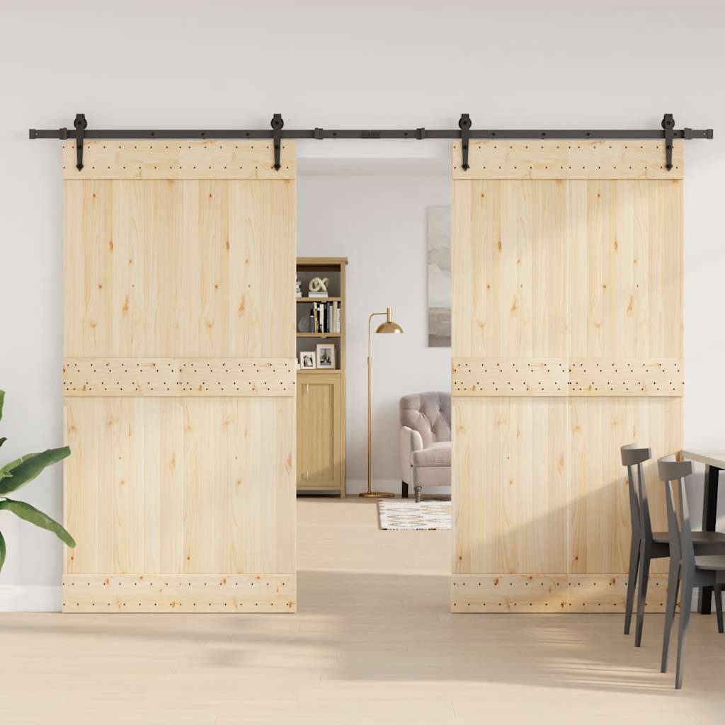 Kit de ferragens para porta deslizante 305 cm aço preto