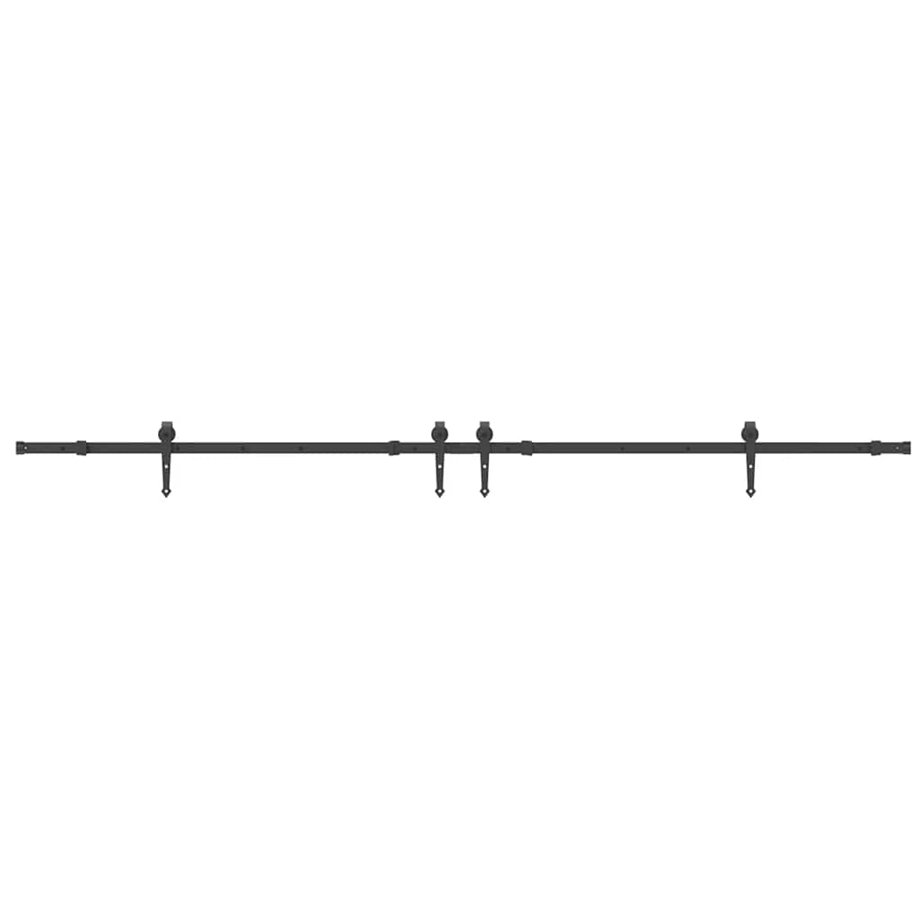 Kit de ferragens para porta deslizante 305 cm aço preto