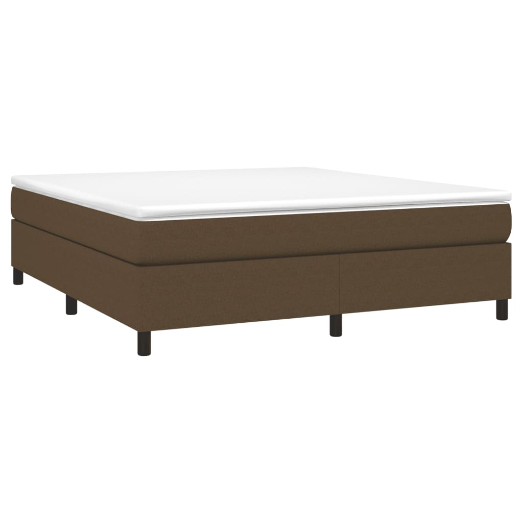 Estrutura de cama com molas 160x200 cm tecido castanho-escuro