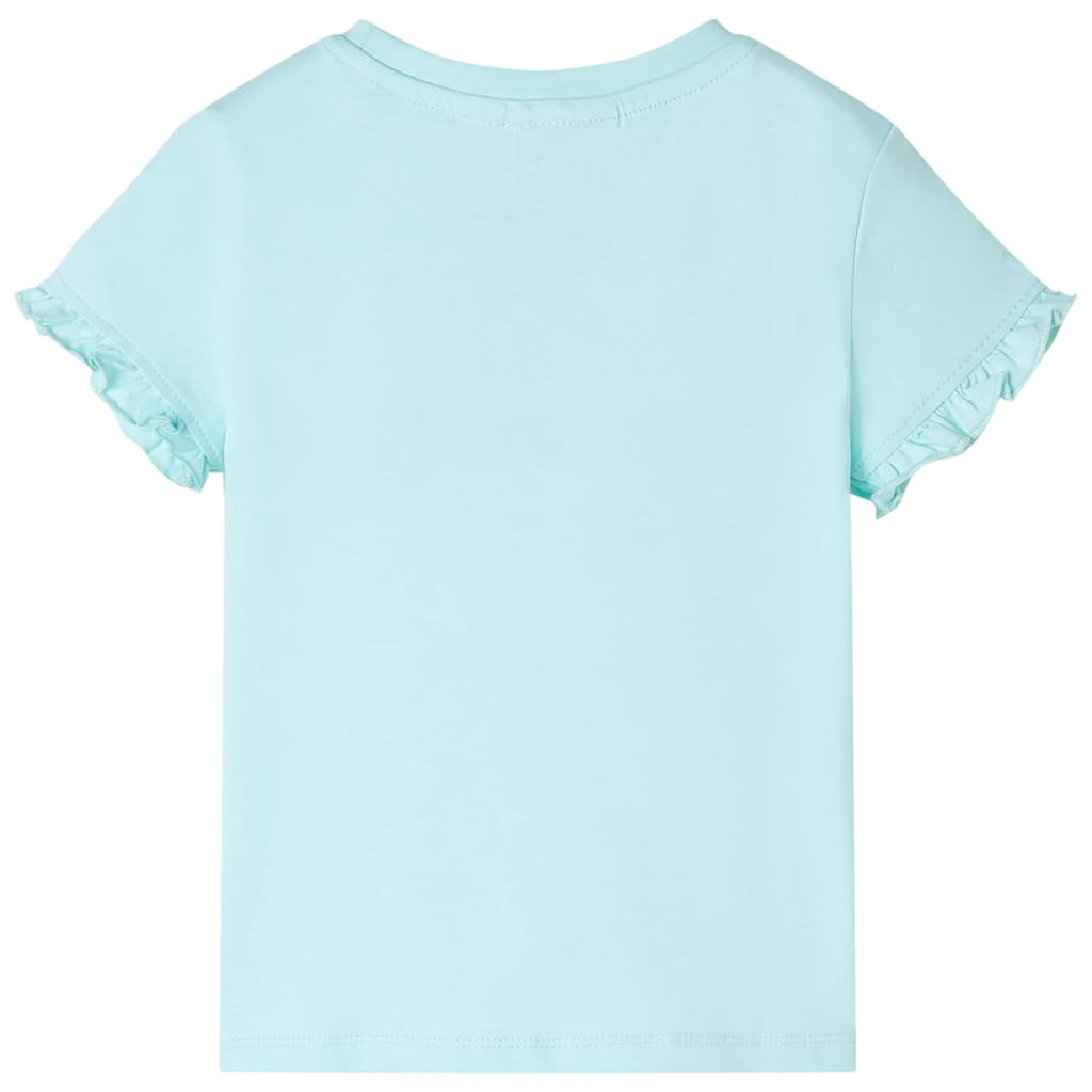 T-shirt manga curta para criança ciano-claro 116