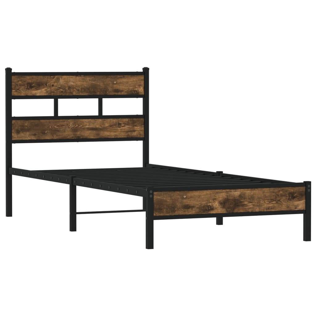 Cama sem colchão com cabeceira 100x190 cm carvalho sonoma