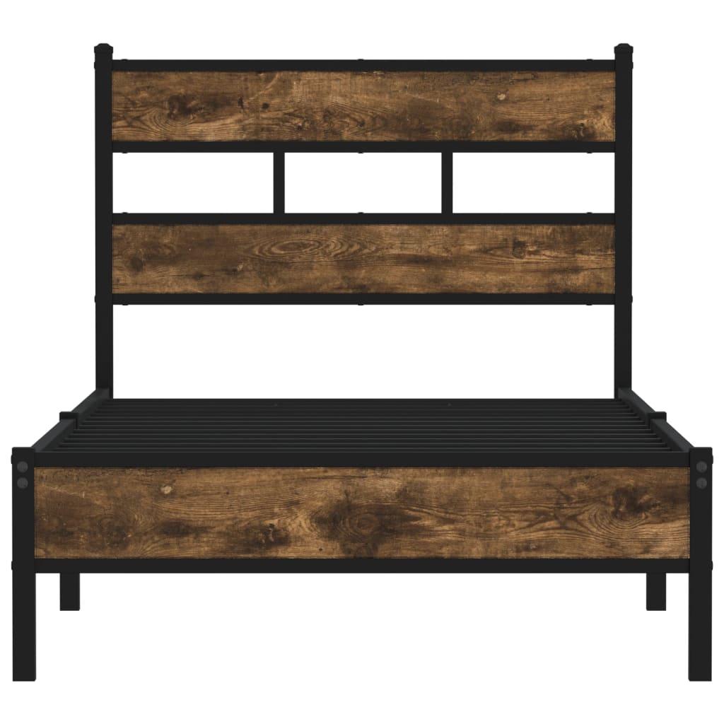 Cama sem colchão com cabeceira 100x190 cm carvalho sonoma