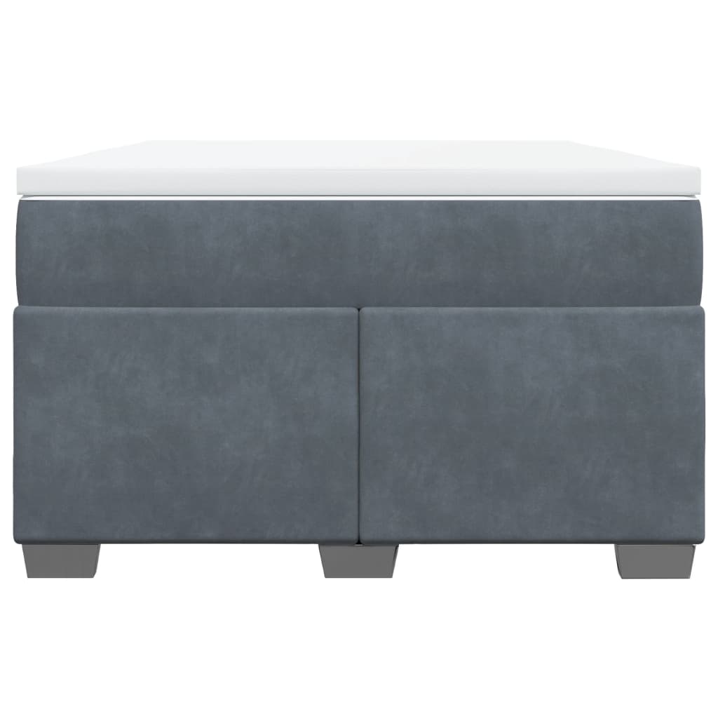 Cama boxspring com colchão 120x200 cm veludo cinzento-escuro
