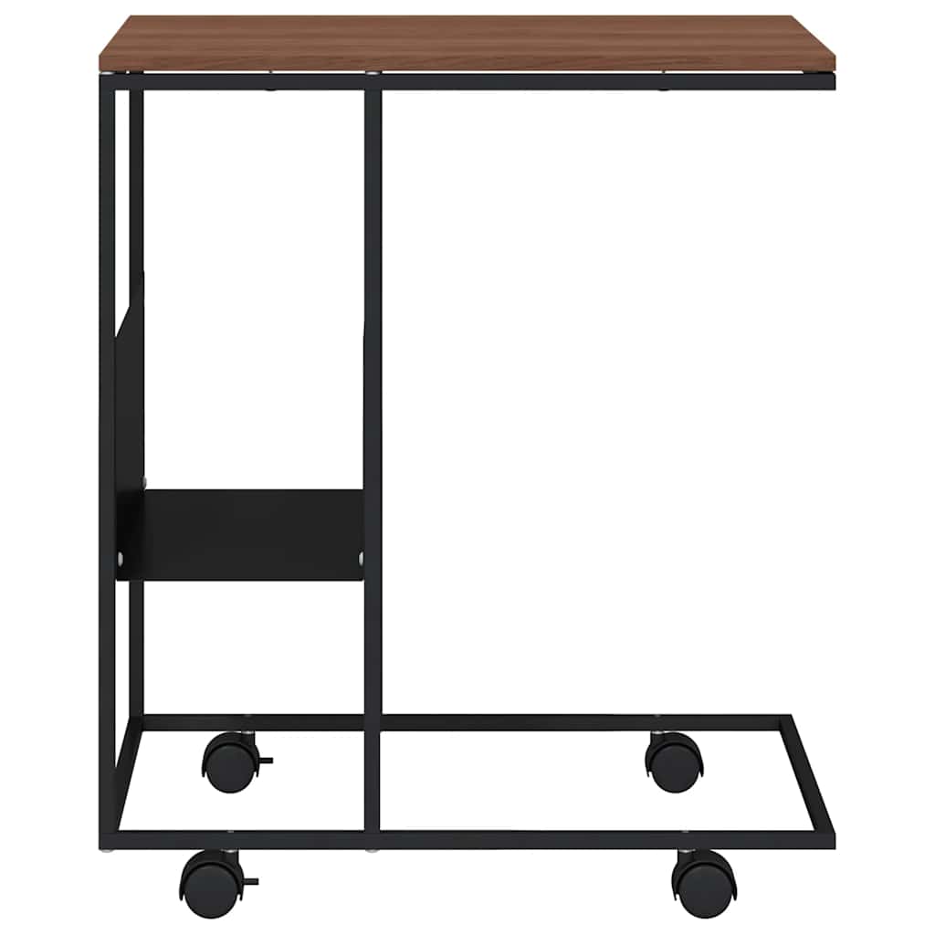Mesa de apoio c/ rodas 55x36x63,5 cm derivados de madeira preto