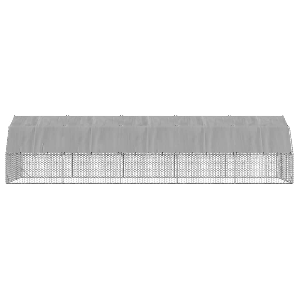 Corrida de galinhas com telhado 2,5x10x2,25 m aço galvanizado