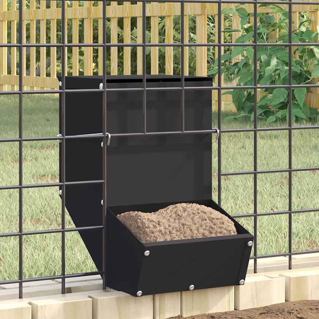 Comedouro para coelhos preto 17,5 x 26 x 28,5 cm