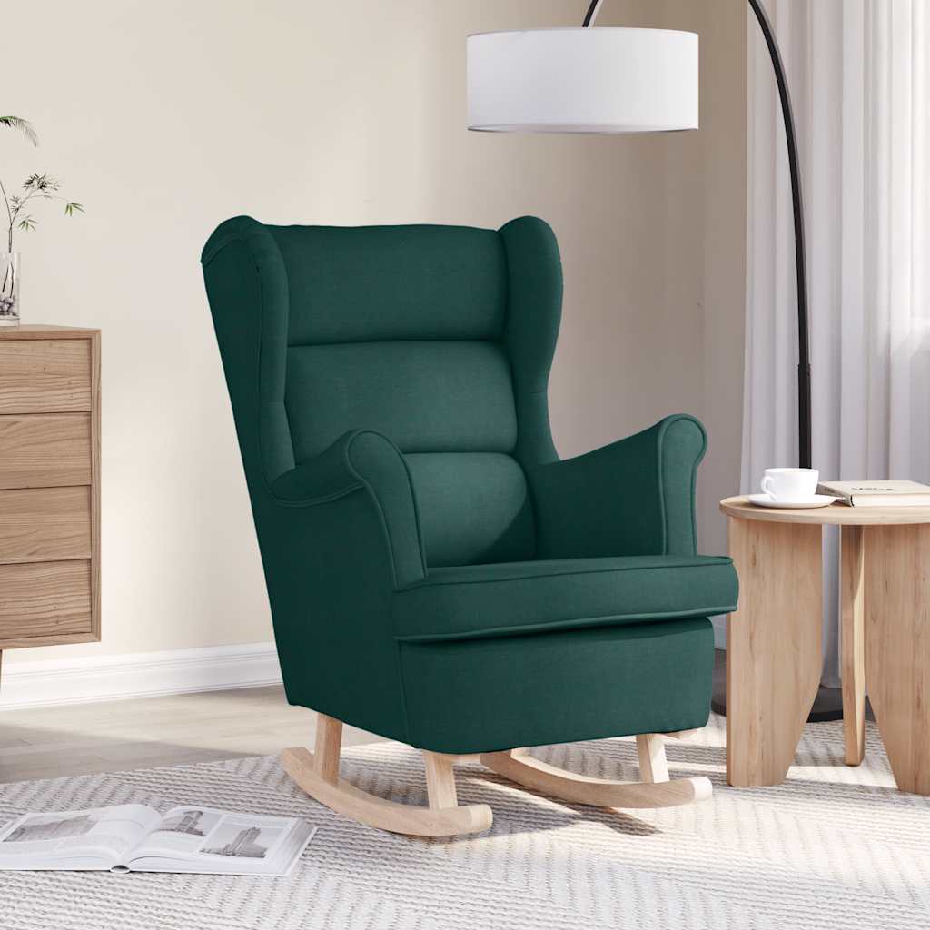 Cadeira de baloiço 74x90x102 cm tecido verde-escuro